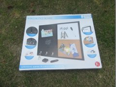 (image for) 1Set 4-in-1 Notice Board Whiteboard Blackboard Cork Board Combo Home Office Use