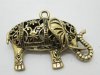 10Pcs Elephant Beads Pendants Charms Jewelry Finding 50x30x13mm