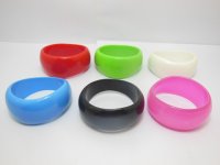 10Pcs Plain Color Bracelets Bangles 65mm Dia. Mixed Color