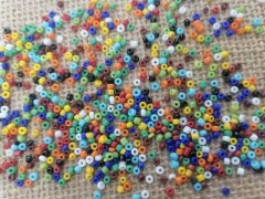 (image for) 250g Opaque Glass Seed Beads Jewellery Making Mixed 2-3mm