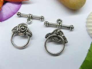 50sets Metal Rose Toggle Clasp yw-ac-tc64 (image for) 50sets Metal Rose Toggle Clasp yw-ac-tc64