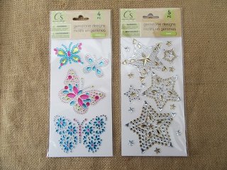 6Sheets Gemstome Sticker Patches Clothing Craft Sticker