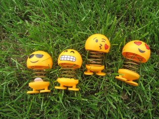 6Pcs Car Decoration Creative Desktop Spring Shake Head Emoji (image for) 6Pcs Car Decoration Creative Desktop Spring Shake Head Emoji