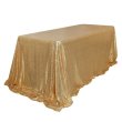 (image for) 1Pc Sparkly Gold Sequin Table Cloth Cover Backdrop Wedding Party
