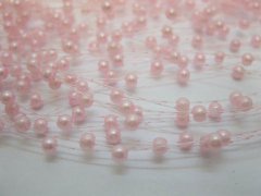 60Strands Pink Beaded Garland for Wedding Craft Dia.3mm 60Strands Pink Beaded Garland for Wedding Craft Dia.3mm