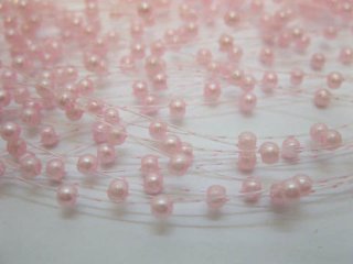 60Strands Pink Beaded Garland for Wedding Craft Dia.3mm