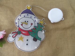 (image for) 4Pcs Window Led Light Christmas Snow Man Battery Operated