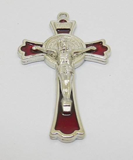 10X Enamel Red Charm Cross Pendant Jewellery Finding 7.7x4.6x1cm - Click Image to Close