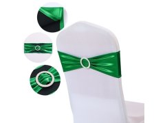 (image for) 10Pcs Shiny Green Sashes Chair Wider Bow Wedding Venue Banquet