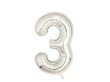 (image for) 6X Silver Numbers 3 Air-Filled Foil Balloons Party Wedding Decor