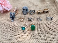 (image for) 12Pcs Various Design Fashion Ring Punk Owl Ect Jewellery Rings