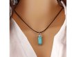(image for) 10X Turquoise Pendant Hexagon Prism Beads Charms for Necklace