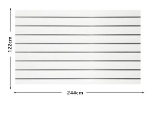 (image for) 1X Slatwall Panels 14 Aluminum Channel Inserts:122x244cm - White