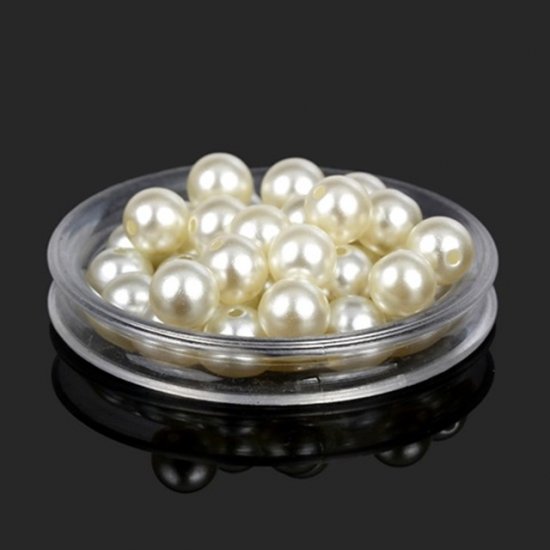 1800Pcs (500Gram) Ivory 8mm Round Simulate Pearl Beads - Click Image to Close