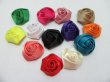 (image for) 2x50Pcs Craft Satin Ribbon Rose Flowers Embellishments 4x2cm