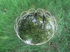 1Pc Vintage Brass Look Mirrored Tray Decorative Tray 1Pc Vintage Brass Look Mirrored Tray Decorative Tray