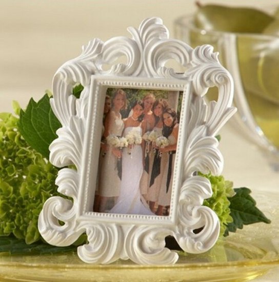 10Pcs White Baroque Place Card Holder Photo Frame Wedding Favor - Click Image to Close