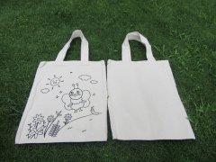 (image for) 5Pcs Draw Color On Hemp Shopping Bag Handbag Shoulder Bag