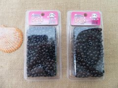 (image for) 24Sheet x 400Pcs Black Barrel Pony Beads Dreadlock Bead