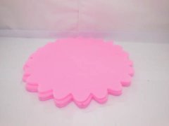 (image for) 100 Pink Scalloped Edge Tulle Round Circles Wedding Favor