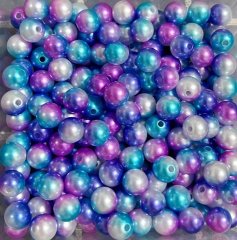 (image for) 990Pcs Gradient Purple Blue Round Simulate Pearl Loose Beads 8mm