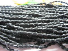 (image for) 100 Strands Black Faceted TearDrop Glass Beads 4x7mm
