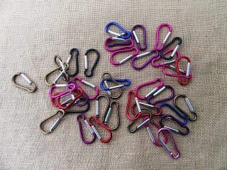 100Pcs Aluminum Carabiner Key Rings/Keychains Camping Mixed 4.5x