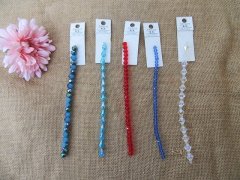 (image for) 12Strand Various Design Glass Crystal Beads Unfinished Bracelet 