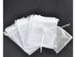 (image for) 98 White Drawstring Jewelry Gift Pouches 23x17cm
