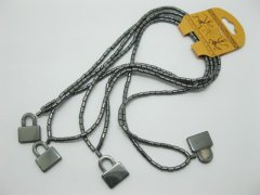 (image for) 24 Fashion Hematite Necklaces with Lock Pendant