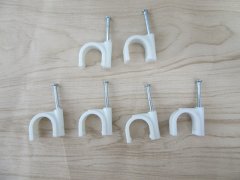 (image for) 12Pkts X 8Pcs Cable Clips Flat Clips Cable Fixer 18mm Retail Pac