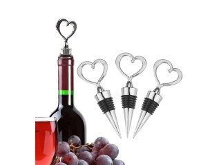 6Pcs Heart Top Wine Stopper Bottle Stopper Wedding Bombonieres (image for) 6Pcs Heart Top Wine Stopper Bottle Stopper Wedding Bombonieres