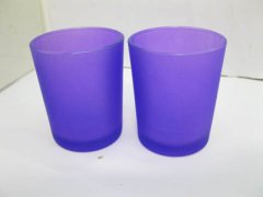 (image for) 40 Frosted Glass Tea Light Holder Wedding Favor 6.5cm PURPLE
