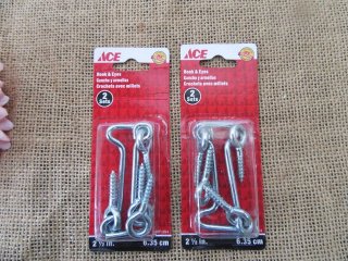(image for) 6Sheets x 2Sets Screw Eye Hooks Self Tapping Screws Hanger Ring 
