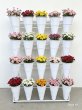 20Buckets White Flower Display Movable Shelf Stand Rack Flower Shop Stand (image for) 20Buckets White Flower Display Movable Shelf Stand Rack Flower Shop Stand