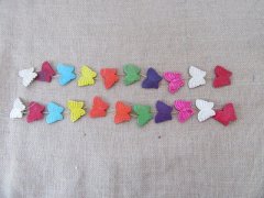 (image for) 4Strands x 11Pcs Butterfly Gemstone Beads 30x40x6mm Mixed Color