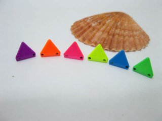 100 Metal Rock Punk Triangle Spike Stud Beads 10mm Mixed Color (image for) 100 Metal Rock Punk Triangle Spike Stud Beads 10mm Mixed Color