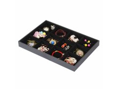 (image for) 1Pc Black Velvet 12 Compartment Organizer Bracelets Case