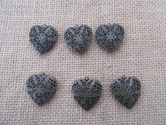 (image for) 50Pcs Bronze Heart Shape Beads Pendants Charms Jewelry Finding