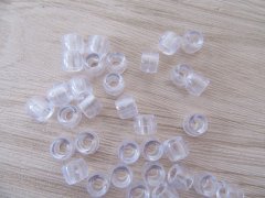 (image for) 1200Pcs Transparent Clear Barrel Pony Beads 6x8mm