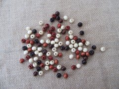 (image for) 500Grams Plain Round Wooden Beads Loose Beads 8mm Dia.