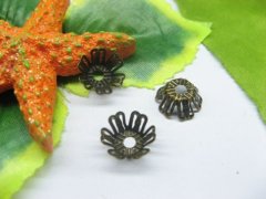 (image for) 200pcs Antique Bronze Filigree Bead Caps 7-11mm