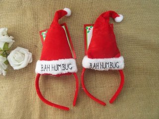 10Pcs Christmas Hat on Headband Decorations Hair Band Child (image for) 10Pcs Christmas Hat on Headband Decorations Hair Band Child