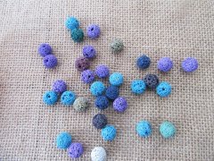 (image for) 400Pcs(260g) Loose Lava Stone Beads Jewelry Making 10mm Mixed