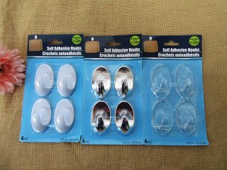 6Sheet x 4Pcs Self-Adhesive Removable Hooks Wall Hanging Utility (image for) 6Sheet x 4Pcs Self-Adhesive Removable Hooks Wall Hanging Utility