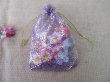 (image for) 100Pcs Purple Leaf Printed Drawstring Jewelry Gift Pouches 23x16