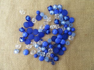 4Packets x 90g Royal Blue Craft Loose Beads for Kids Retail Pack