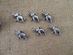 (image for) 100Pcs New 3D Elephant Beads Charms Pendants Jewellery Findings