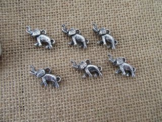 100Pcs New 3D Elephant Beads Charms Pendants Jewellery Findings