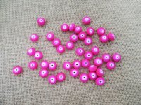 300Pcs Hot Pink Faceted Flat Round Loose Beads 12mm Dia